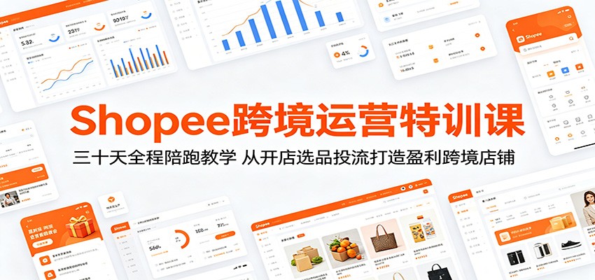 Shopee跨境运营特训课:三十天全程陪跑教学,从开店选品投流打造盈利跨境店铺-紫橙资源网