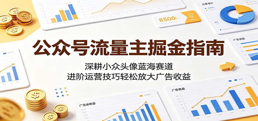 公众号流量主掘金指南:深耕小众头像蓝海赛道,进阶运营技巧轻松放大广告收益-紫橙资源网