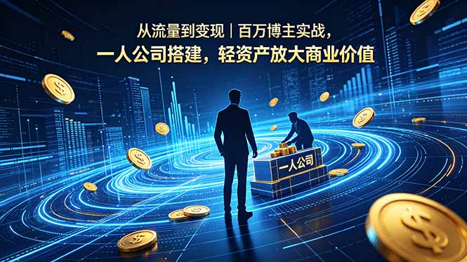 从流量到变现|百万博主实战,一人公司搭建,轻资产放大商业价值-紫橙资源网