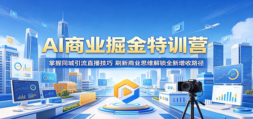 AI商业掘金特训营:掌握同城引流直播技巧,刷新商业思维解锁全新增收路径-紫橙资源网