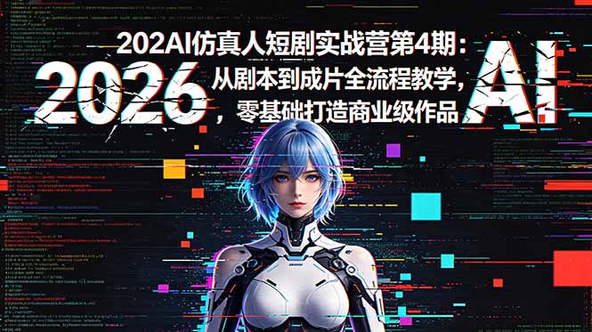 2026AI仿真人短剧实战营第4期：从剧本到成片全流程教学，零基础打造商业级作品-紫橙资源网