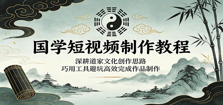 国学短视频制作教程：深耕道家文化创作思路，巧用工具避坑高效完成作品制作-紫橙资源网