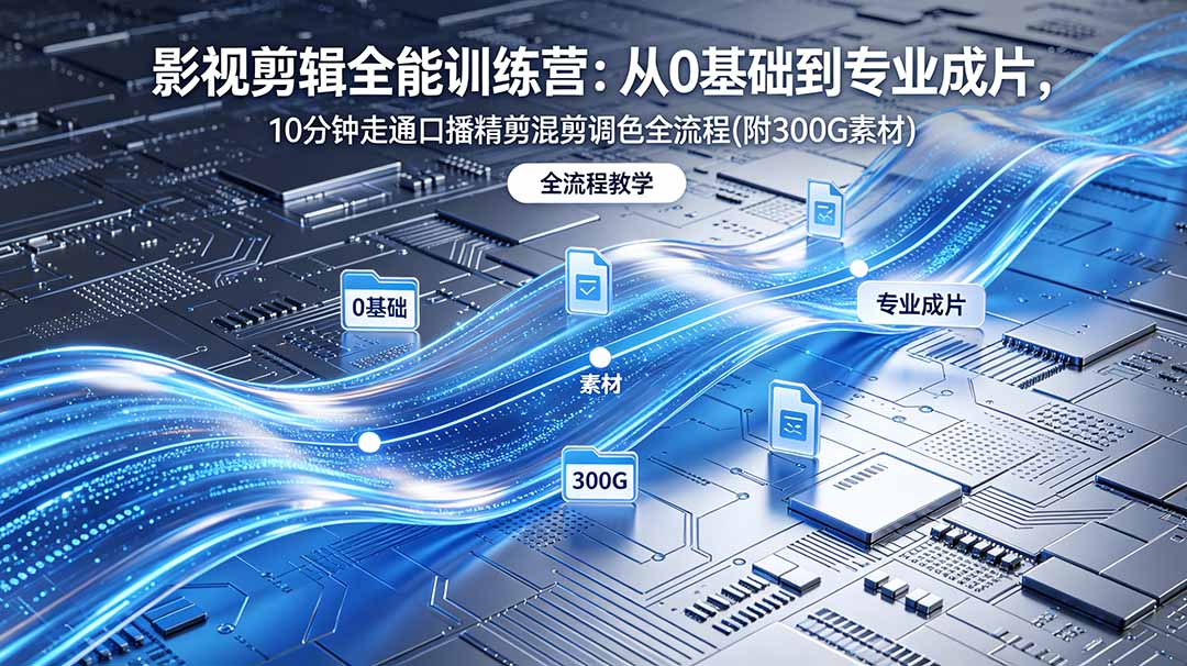 2026影视剪辑全能实战课|0基础到专业成片,全流程教学,高清带300G素材-紫橙资源网