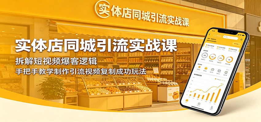 实体店同城引流实战课:拆解短视频爆客逻辑,手把手教学制作引流视频复制成功玩法-紫橙资源网