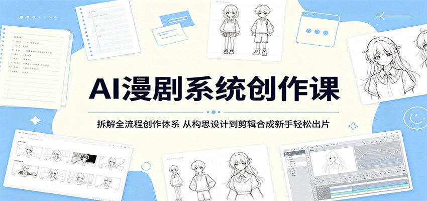 AI漫剧系统创作课:拆解全流程创作体系,从构思设计到剪辑合成新手轻松出片-紫橙资源网