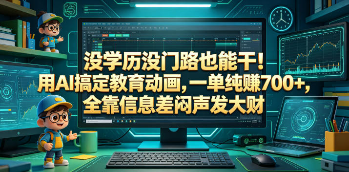 没学历没门路也能干!用AI搞定教育动画,一单纯賺700+,全靠信息差闷声发大财-紫橙资源网