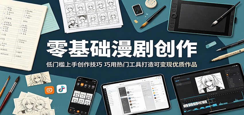 零基础漫剧创作:低门槛上手创作技巧,巧用热门工具打造可变现优质作品-紫橙资源网