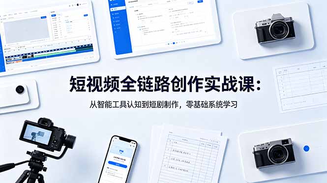 短视频全链路创作实战课:从智能工具认知到短剧制作,零基础系统学习-紫橙资源网
