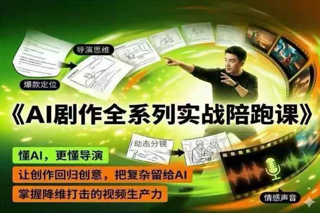AI剧作全系列实战陪跑课,懂AI,更懂导演,让创作回归创意,把复杂留给AI,掌握降维打击的视频生产力-紫橙资源网