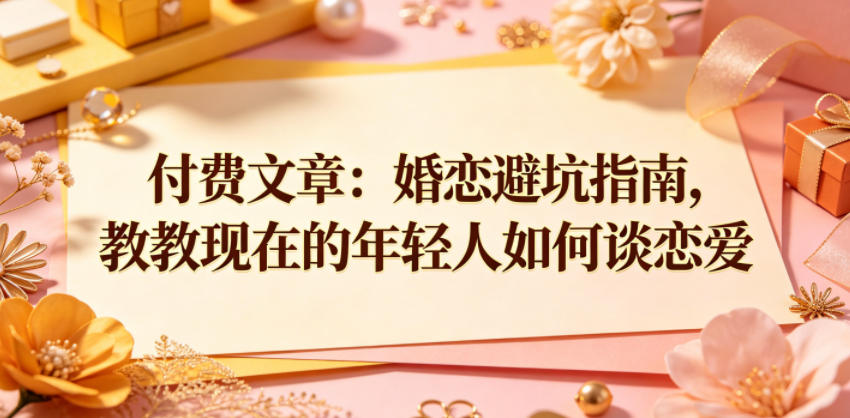 付费文章:婚恋避坑指南,教教现在的年轻人如何谈恋爱-紫橙资源网