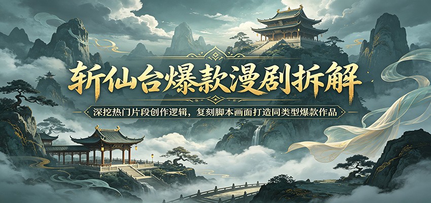 斩仙台爆款漫剧拆解:深挖热门片段创作逻辑,复刻脚本画面打造同类型爆款作品-紫橙资源网
