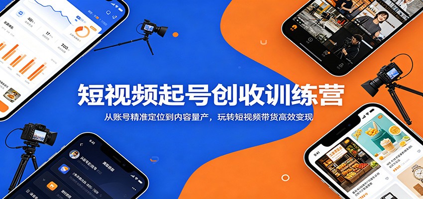 短视频起号创收训练营:从账号精准定位到内容量产,玩转短视频带货高效变现-紫橙资源网