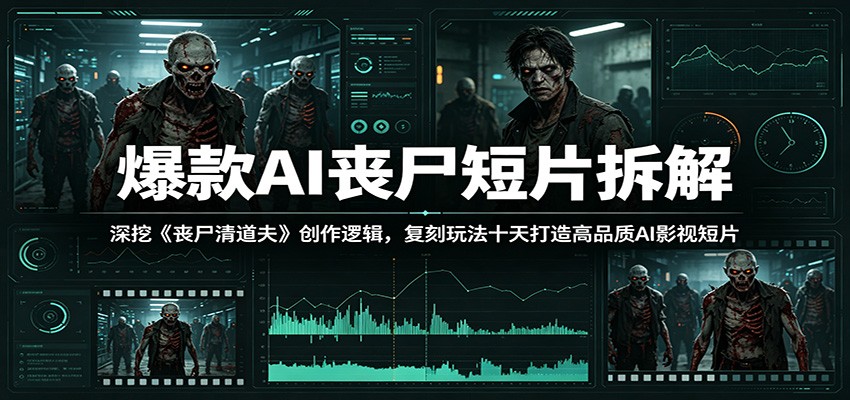 爆款AI丧尸短片拆解：深挖《丧尸清道夫》创作逻辑，复刻玩法快速打造高品质AI影视短片-紫橙资源网