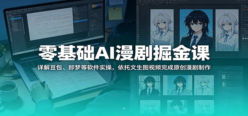 零基础AI漫剧掘金课：详解豆包、即梦等软件实操，依托文生图视频完成原创漫剧制作-紫橙资源网
