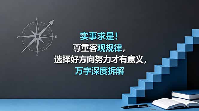 付费文章：实事求是！尊重客观规律，选择好方向努力才有意义，万字深度拆解-紫橙资源网