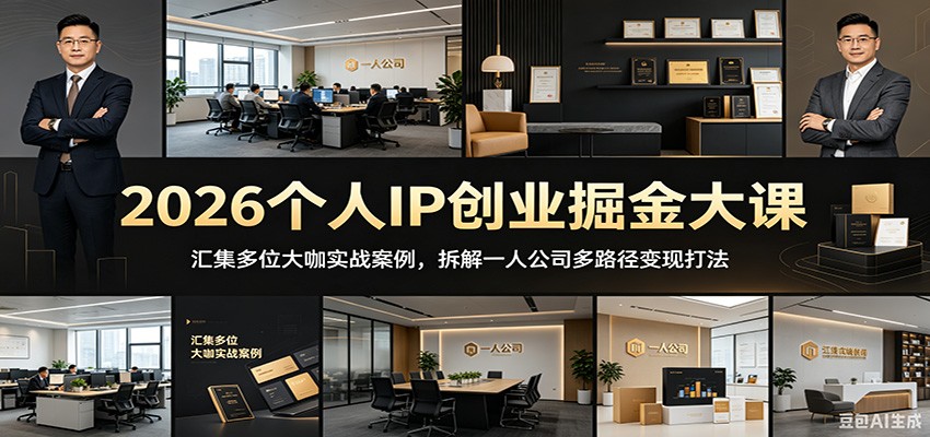2026个人IP创业掘金大课：汇集多位大咖实战案例，拆解一人公司多路径变现打法-紫橙资源网