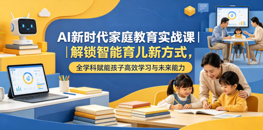 AI新时代家庭教育实战课|解锁智能育儿新方式,全学科赋能孩子高效学习与未来能力-紫橙资源网