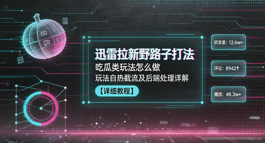 迅雷拉新野路子打法,吃瓜类玩法怎么做,玩法自热截流及后端处理详解-紫橙资源网