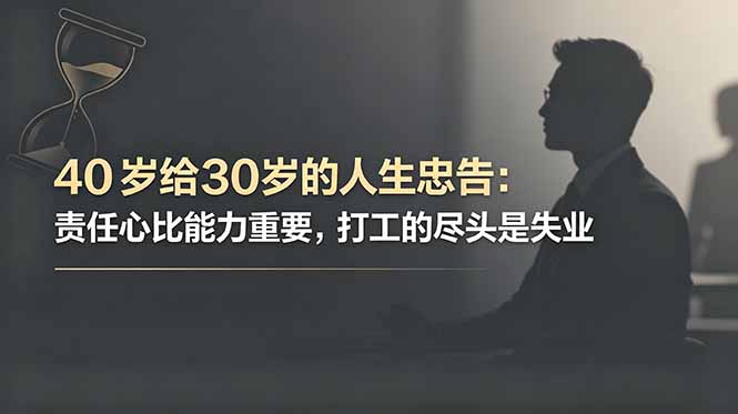 付费文章：40岁给30岁的人生忠告：责任心比能力重要，打工的尽头是失业-紫橙资源网