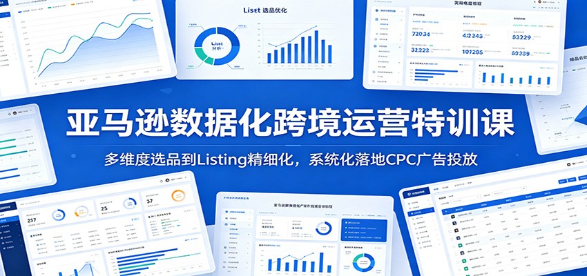 亚马逊数据化跨境运营特训课：多维度选品到Listing精细化，系统化落地CPC广告投放-紫橙资源网
