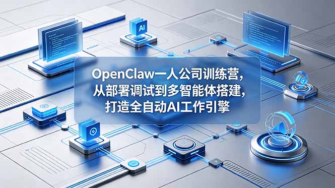 OpenClaw 一人公司训练营,从部署调试到多智能体搭建,打造全自动 AI 工作引擎-紫橙资源网