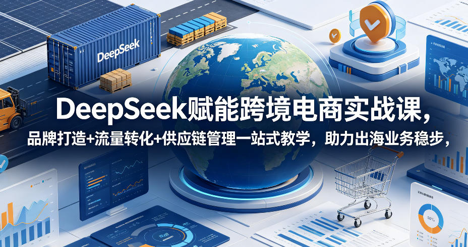 DeepSeek赋能跨境电商实战课，品牌打造+流量转化+供应链管理一站式教学，助力出海业务稳步发展-紫橙资源网