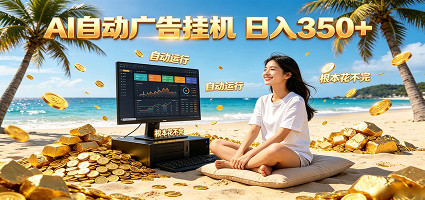AI自动广告挂机 日入350+ 真正做到躺赚式变现，根本花不完！-紫橙资源网