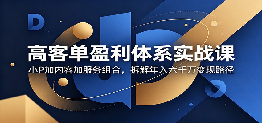 高客单盈利体系实战课:小P加内容加服务组合,拆解年入六千万变现路径-紫橙资源网
