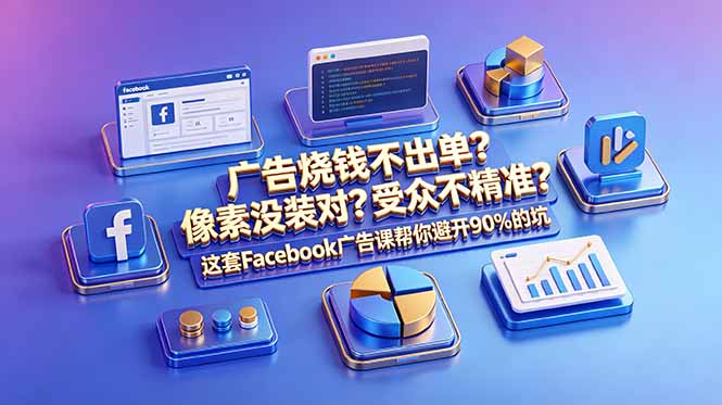 广告烧钱不出单?像素没装对?受众不精准?这套Facebook广告课帮你避开90%的坑-原创双语字幕-紫橙资源网