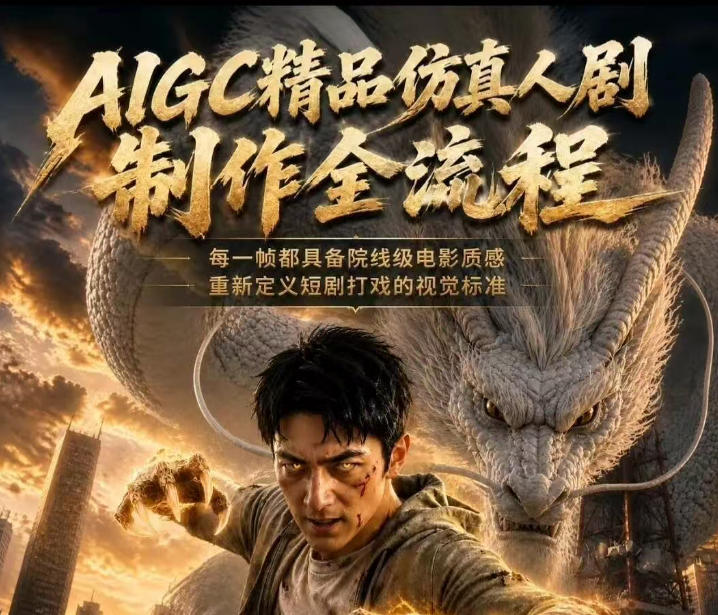 AIGC精品仿真人剧豢龙人全流程制作解析2026,国风仿真人创作+打斗剧情+人设编排,一站式AI短剧入门-紫橙资源网