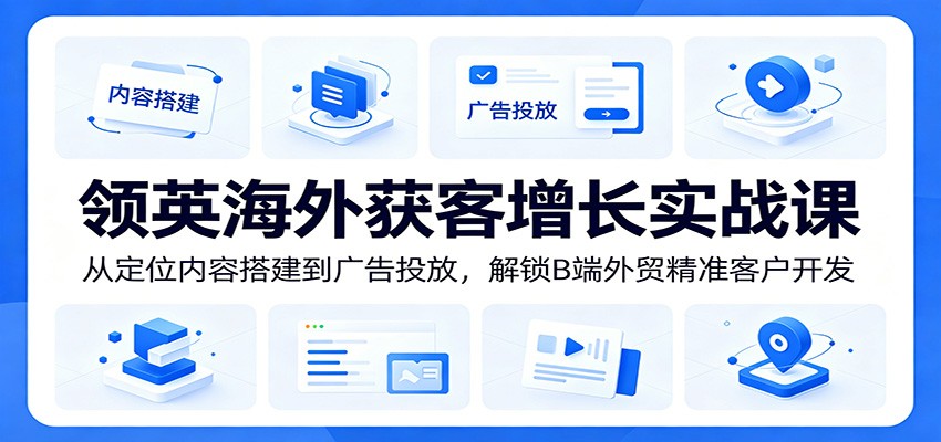 领英海外获客增长实战课:从定位内容搭建到广告投放,解锁B端外贸精准客户开发-紫橙资源网