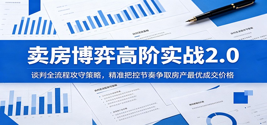 卖房博弈高阶实战2.0:谈判全流程攻守策略,精准把控节奏争取房产最优成交价格-紫橙资源网