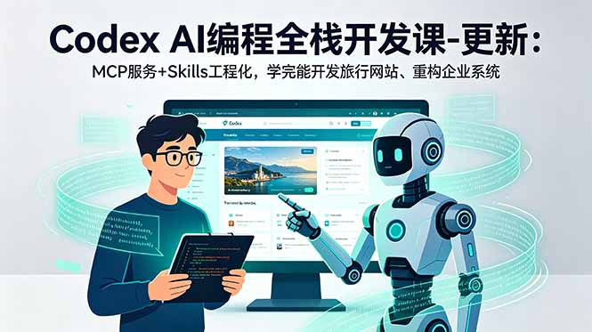 Codex AI编程全栈开发课-更新:MCP服务+Skills工程化,学完能开发旅行网站、重构企业系统-紫橙资源网