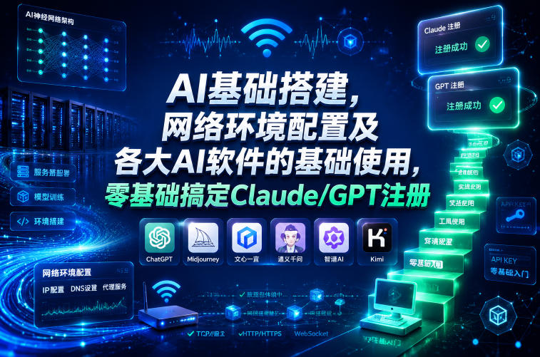AI基础搭建,网络环境配置及各大AI软件的基础使用,零基础搞定Claude/GPT注册-紫橙资源网