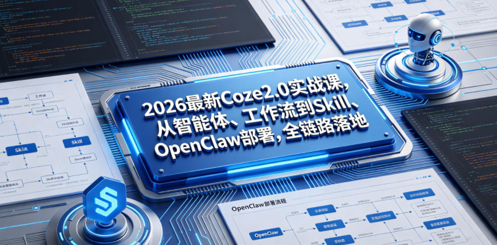 2026最新Coze2.0实战课,从智能体、工作流到Skill、OpenClaw部署,全链路落地-紫橙资源网