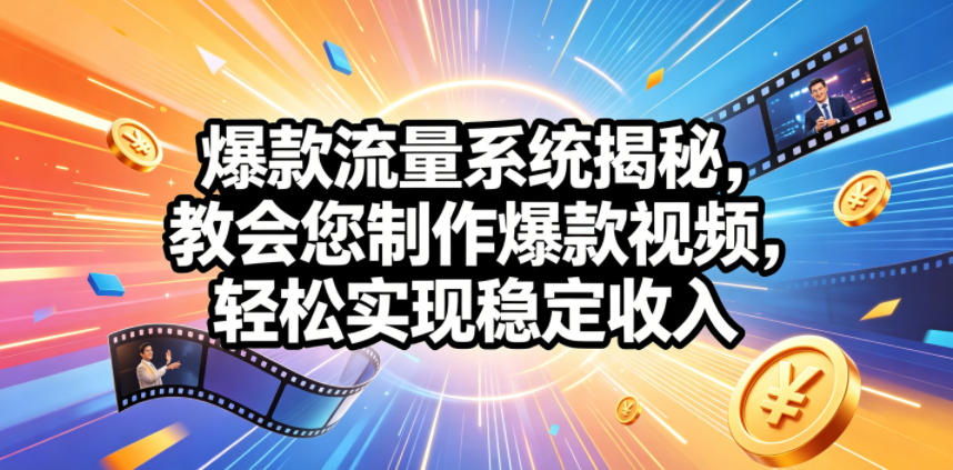 爆款流量系统揭秘,教会您制作爆款视频,轻松实现稳定收入【原创双语字幕】-紫橙资源网