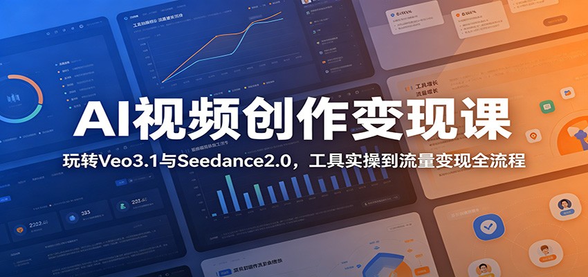 AI视频创作变现课:玩转Veo3.1与Seedance2.0,工具实操到流量变现全流程-紫橙资源网
