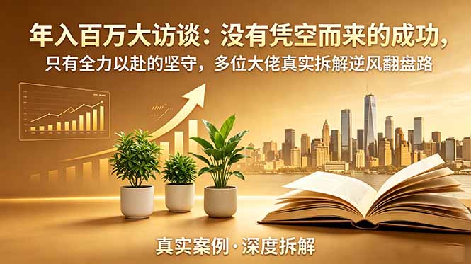 年入百万大访谈-更新:没有凭空而来的成功,只有全力以赴的坚守,多位大佬真实拆解逆风翻盘路-紫橙资源网