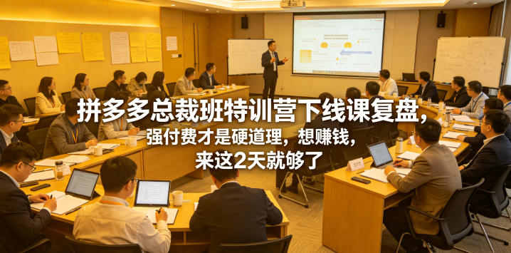 拼多多总裁班特训营下线课复盘,强付费才是硬道理,想賺钱,来这2天就够了-紫橙资源网