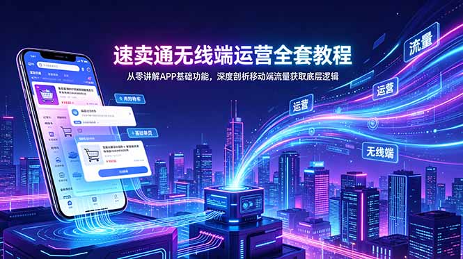 速卖通无线端运营全套教程,从零讲解APP基础功能,深度剖析移动端流量获取底层逻辑-紫橙资源网