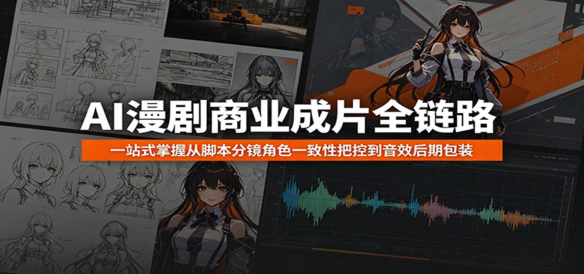 AI漫剧商业成片全链路:一站式掌握从脚本分镜角色一致性把控到音效后期包装-紫橙资源网