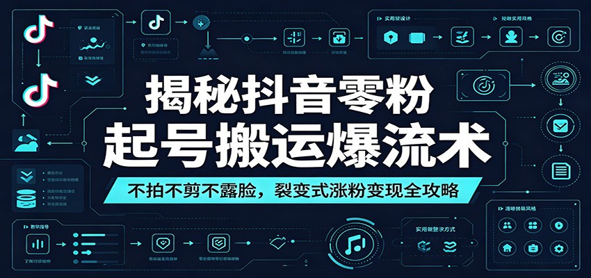 揭秘抖音零粉起号搬运爆流术:不拍不剪不露脸,裂变式涨粉变现全攻略-紫橙资源网