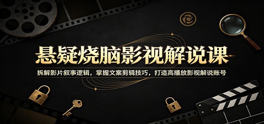 悬疑烧脑影视解说课:拆解影片叙事逻辑,掌握文案剪辑技巧,打造高播放影视解说账号-紫橙资源网