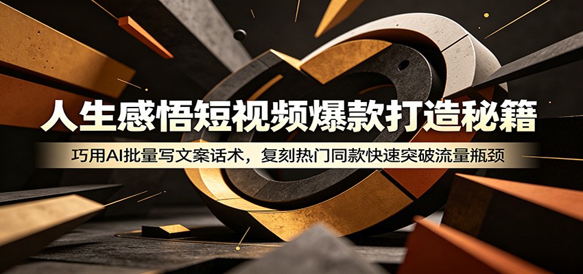人生感悟短视频爆款打造秘籍:巧用A 批量写文案话术,复刻热门同款快速突破流量瓶颈-紫橙资源网