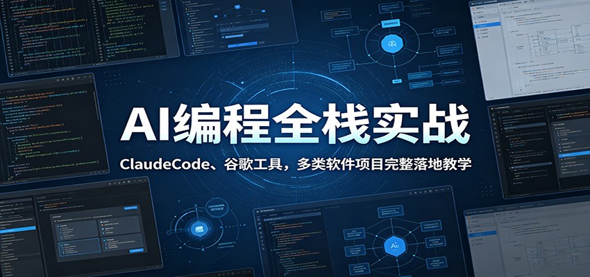 AI编程全栈实战：ClaudeCode、谷歌工具，多类软件项目完整落地教学-紫橙资源网