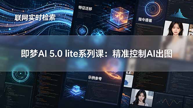 即梦AI 5.0 lite实战课：联网实时检索+特征迁移+指令遵循+示例参考，精准控制AI出图-紫橙资源网