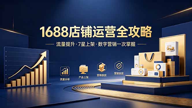 1688店铺没流量?产品上架不到7星?数字营销不会投?全套运营技能一次学(更新6月)-紫橙资源网