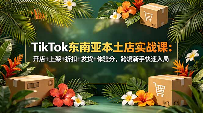TikTok东南亚本土店实战课:开店+上架+折扣+发货+体验分,跨境新手快速入局-紫橙资源网