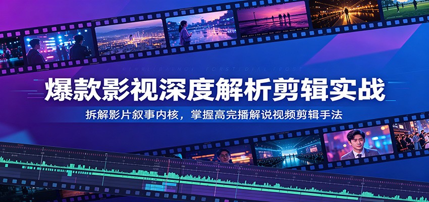 爆款影视深度解析剪辑实战:拆解影片叙事内核,掌握高完播解说视频剪辑手法-紫橙资源网