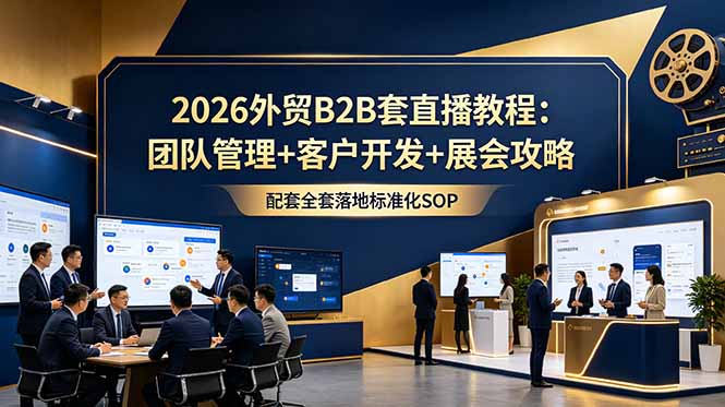 2026外贸B2B套直播教程:团队管理+客户开发+展会攻略,配套全套落地标准化SOP-紫橙资源网